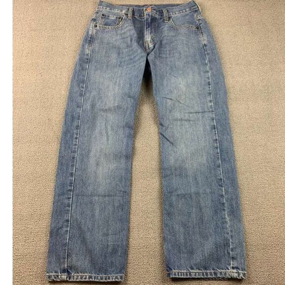 Levi’s 569 Jeans Men 29x30 Blue Denim Loose Straight Zip Fly Five Pocket Patch - Picture 1 of 9